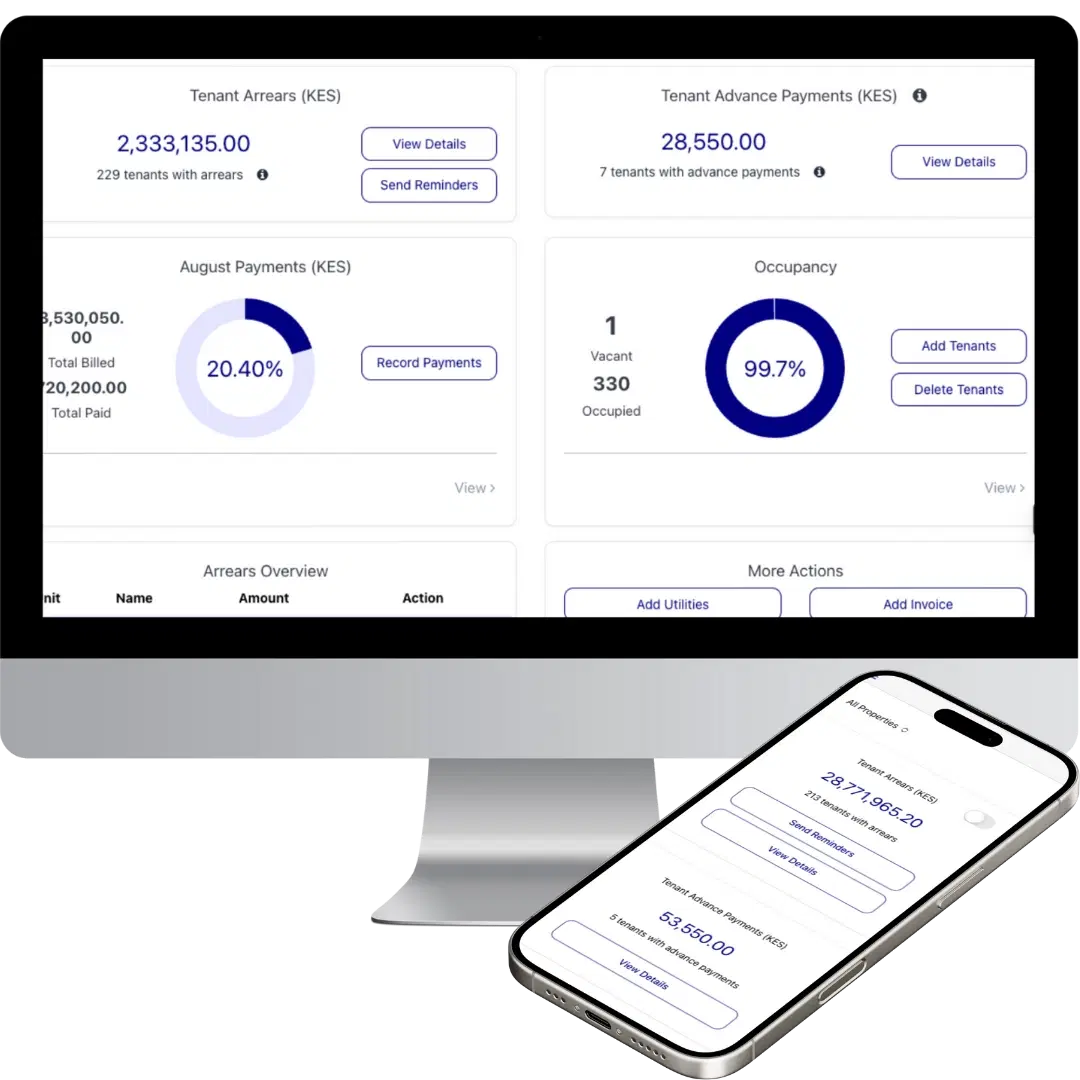 Bomahut property management software dashboard illustration